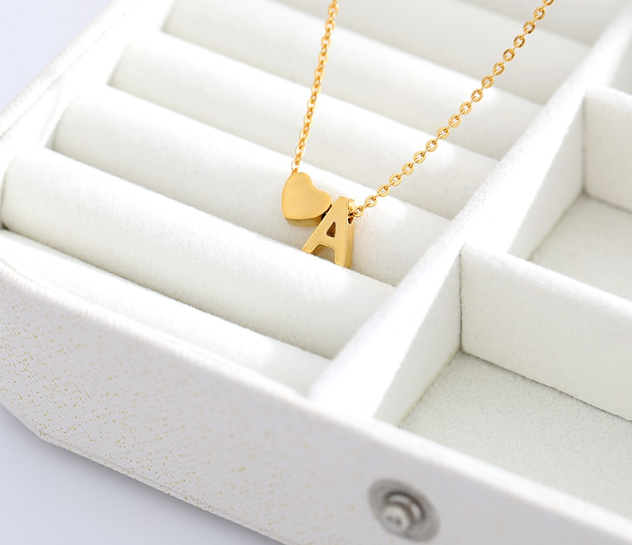 Heart Initial Necklace