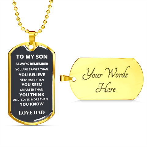For DAD Luxury Military-Style Dog Tag And Chain