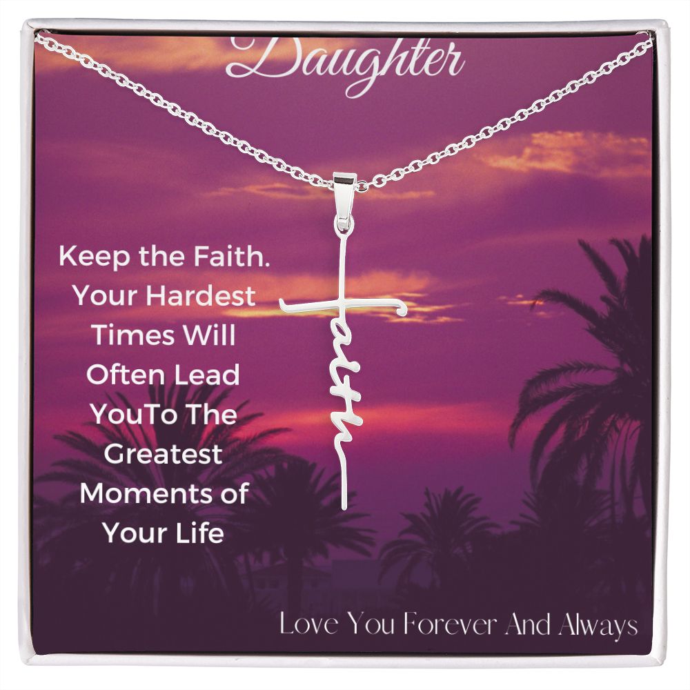 Faith Cross Necklace For Daughter