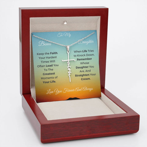 Faith Cross Necklace For Bonus Daughter