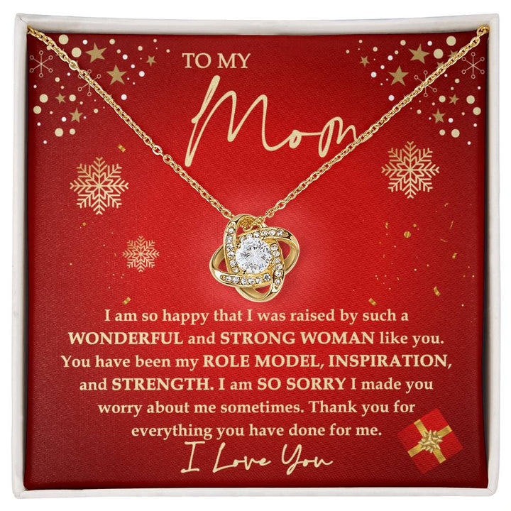 Mom-Strong Woman Love Knot Necklace
