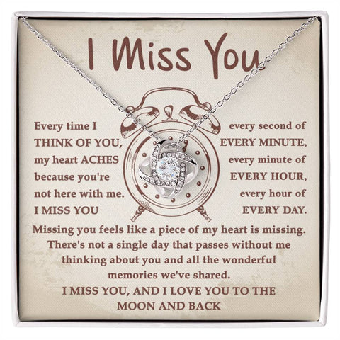 Miss You Every Second-Love Knot Necklace