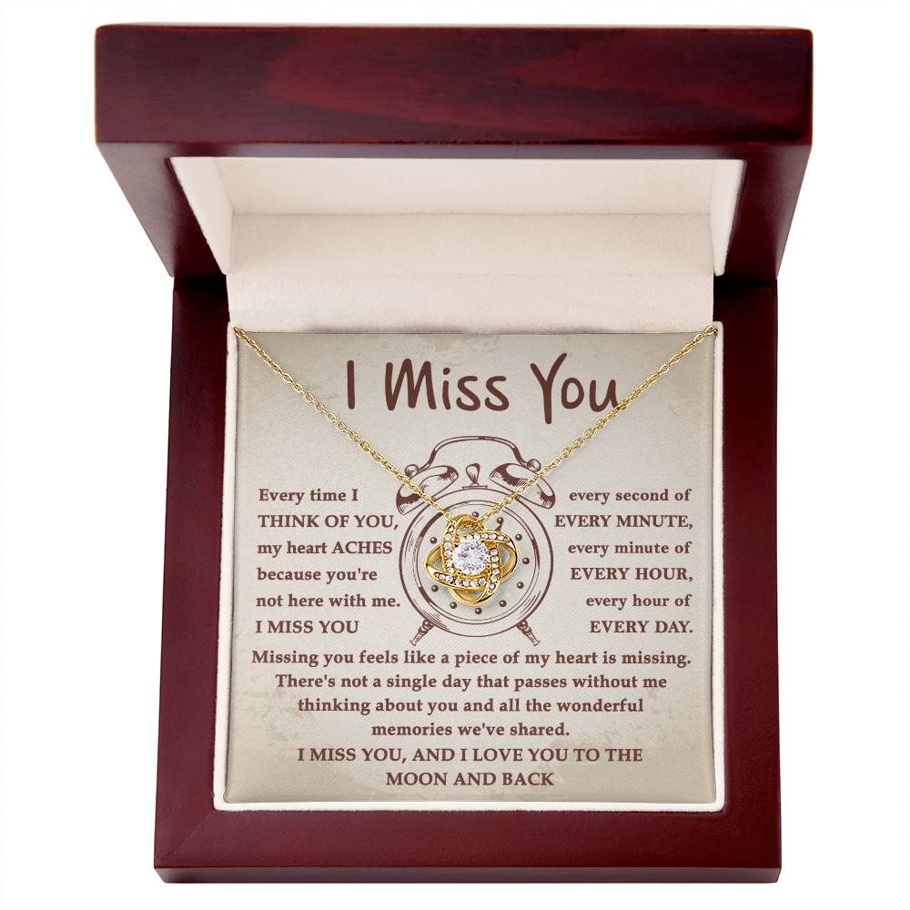 Miss You Every Second-Love Knot Necklace