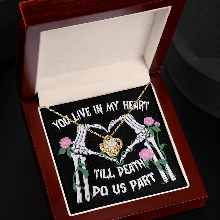 You Live In My Heart Love Knot Necklace