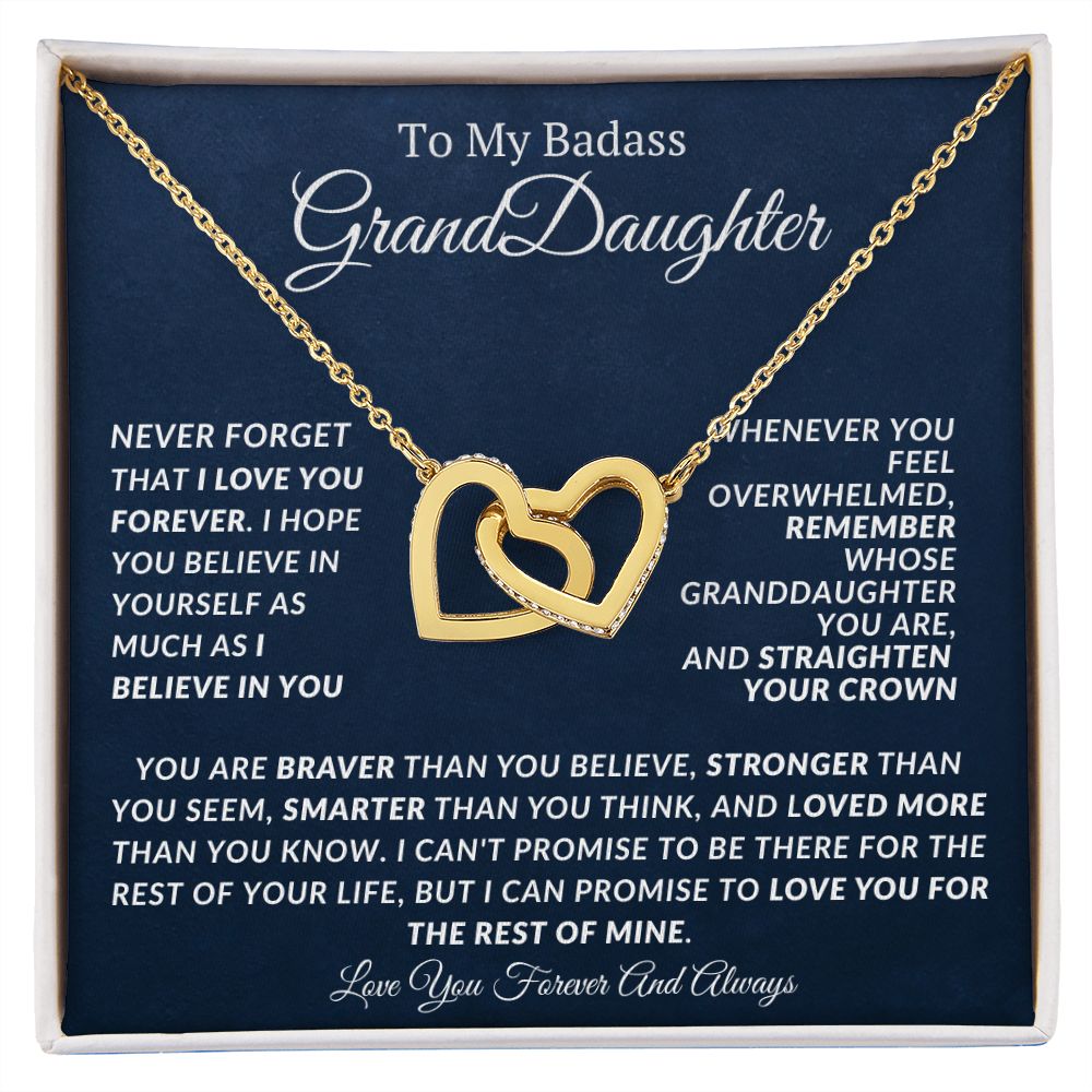 Interlocking Hearts Necklace For Grandaughter