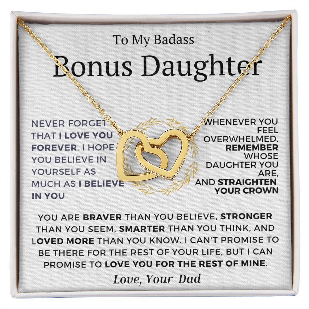Interlocking Hearts Love Forever Bonus Daughter  Dad