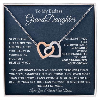 Interlocking Hearts Necklace For Grandaughter
