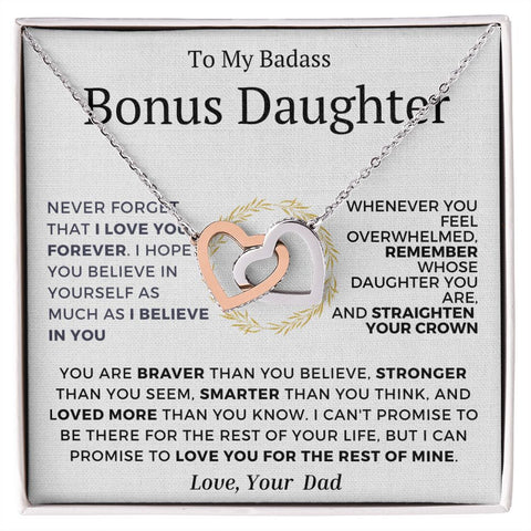 Interlocking Hearts Love Forever Bonus Daughter  Dad