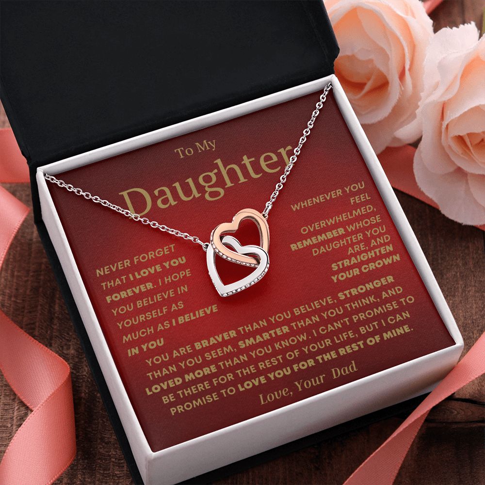 Interlocking Hearts Daughter Love Forever Red Dad