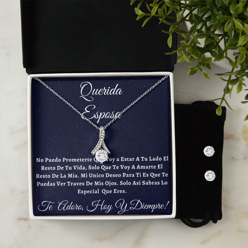 Alluring Beauty Necklace And Earrings Set-Querida  Esposa Te Adoro.