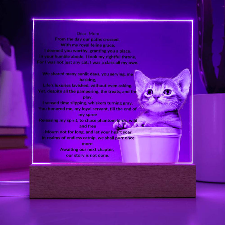 Memorial Cat Acrylic Plaque