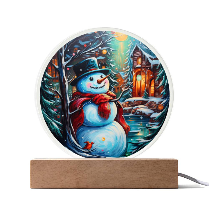 Snowman Is Feeling-Acrylic Round Plaque
