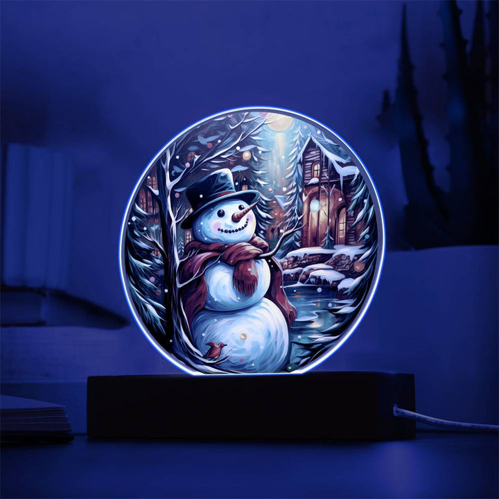 Snowman Is Feeling-Acrylic Round Plaque