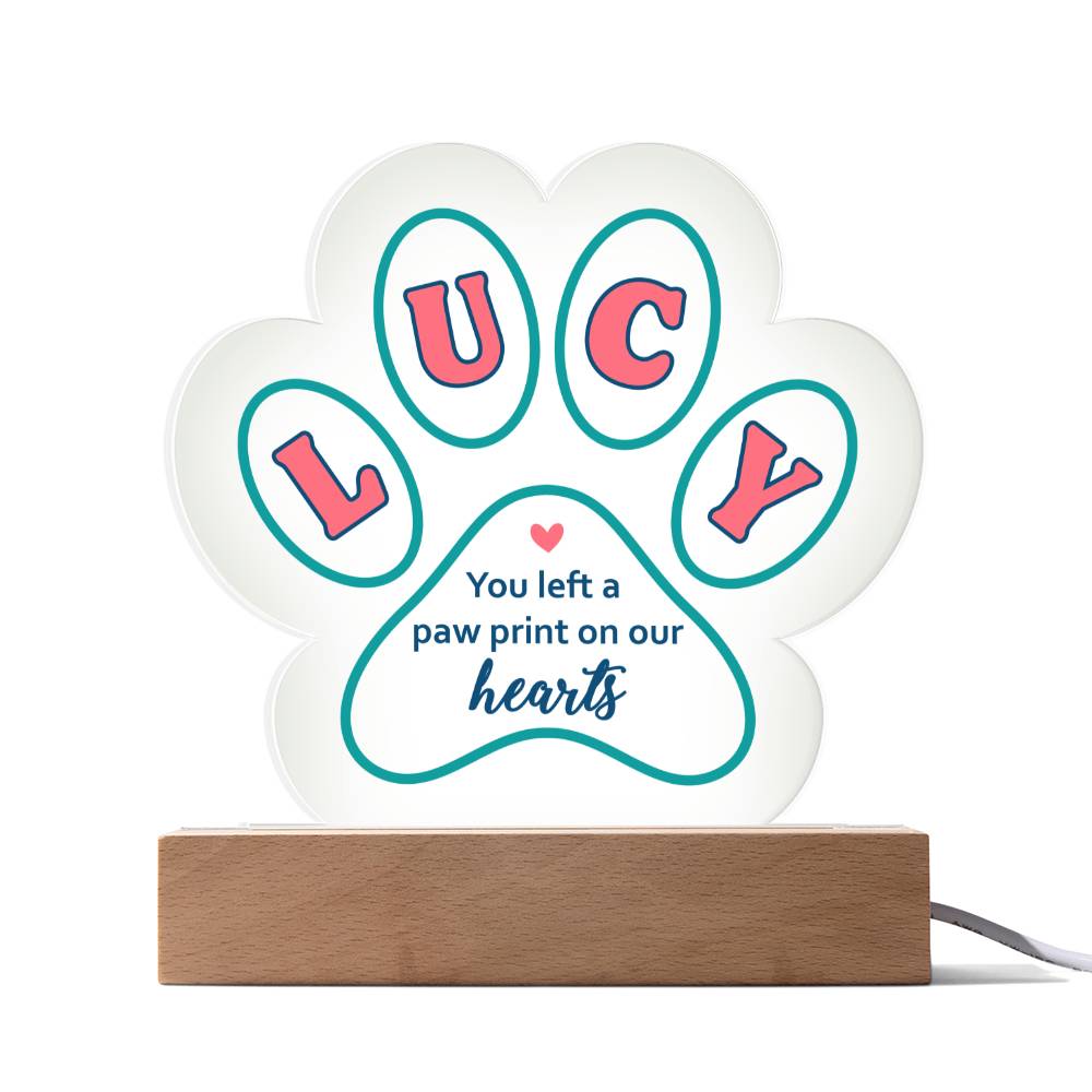 Paw Print Acrylic Plaque - You Left A Paw Print