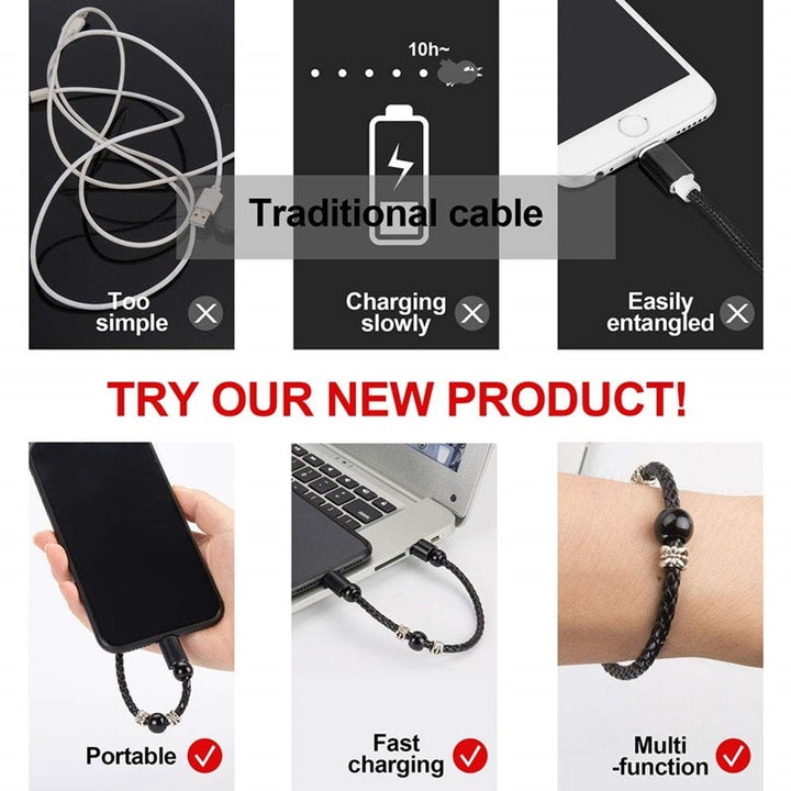 Leather Portable USB Bracelet Phone Charger